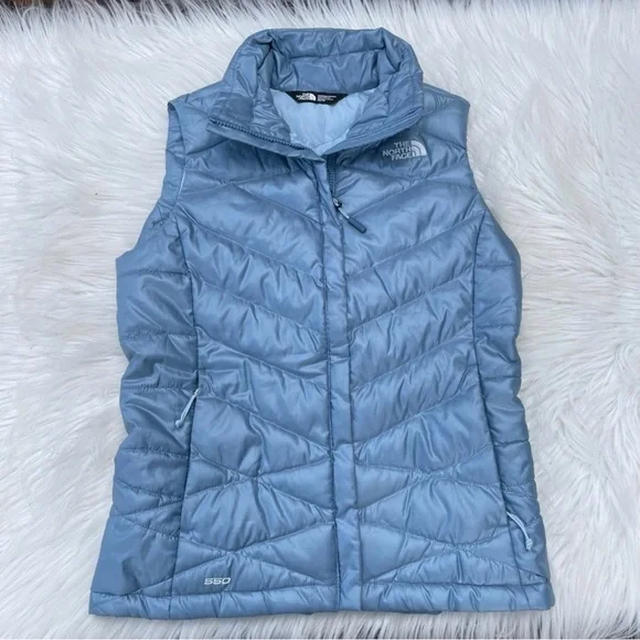 The North Face Women’s Blue 550 Down Filled Quilted Puffer Vest XS - Picture 2 of 11